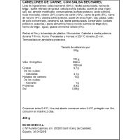 Canelones con bechamel BO DE DEBO, 3 uds, bandeja 350 g