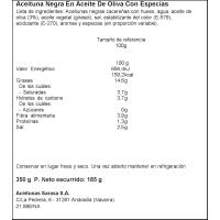 Olives negres especiades SARASA, llauna 185 g