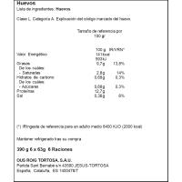 Huevo fresco L campero ROIG VALL MESTRAL, cartón 6 uds