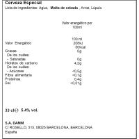 Cervesa ESTRELLA DAMM, llauna 33 cl