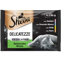 Mix de pescat-carn SHEBA, pack 4x85 g