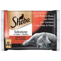 Selecciòn de carn en salsa SHEBA, pack 4x85 g
