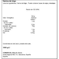 Harina de trigo extra GALLO, paquete 1 kg