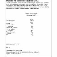 Salchichas de doble de leche CAMPOFRÍO, sobre 140 g