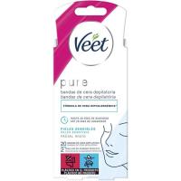 Bandas cera facials hipoalergénicas VEET pure, caixa 20 ud
