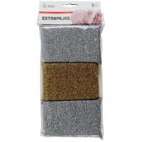 Estropajo, color plateado y dorado MARKET SUPREM, pack 3 uds Estropajo, color plateado y dorado MARKET SUPREM, pack 3 uds