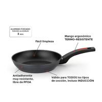 Sartén de aluminio forjado Sunset, para todo tipo de fuegos MONIX, set Ø18, 22 y 26 cm