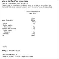 Vieira 1/2 concha ALIGATOR, bandeja 165 g