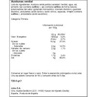 Olives recepta tradicional JOLCA, flascó 720 g