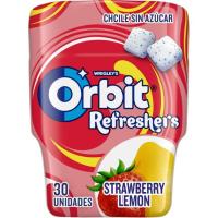 Xiclet refresher de maduixa i llima ORBIT, pot 67 g