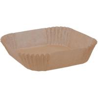 Cesta cuadrada papel desechable, apta Air Fryer, 16x4.5 cm, Naturalia QUID, 50 uds