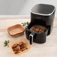Cesta cuadrada papel desechable, apta Air Fryer, 16x4.5 cm, Naturalia QUID, 50 uds