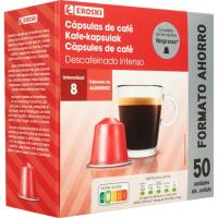 Café espresso descafeinado comp. Nespresso EROSKI, caja 50 uds