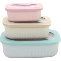 Hermético rectangular, libre BPA, 1600/850/380 ml, soft CASTEY, set 3 uds