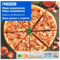 Pizza americana barbacoa EROSKI, caja 570 g Pizza americana barbacoa EROSKI, caja 570 g