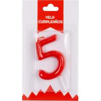 Vela roja de Aniversario Nº 5, 1 ud
