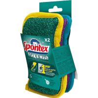 Estropajo flex&wash manchas dificiles SPONTEX, pack 2 uds