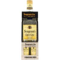 Ginebra SEAGRAMS, ampolla 70 cl + 2 miniatures Ginebra SEAGRAMS, ampolla 70 cl + 2 miniatures