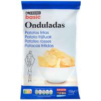 Patatas fritas onduladas EROSKI BASIC, bolsa 150 g Patatas fritas onduladas EROSKI BASIC, bolsa 150 g