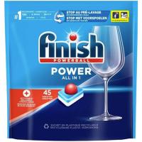 Lavavajillas máquina FINISH TODO EN 1, bolsa 45 dosis