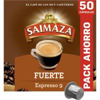Café Espresso 9 fuerte compatible Nespresso SAIMAZA, caja 50 uds