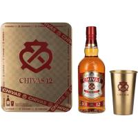 Whisky 12 años CHIVAS REGAL, botella 70 cl + Lata
