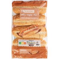 Hot dog rústic 4 uds EROSKI, paquet 220 g