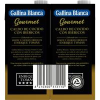 Caldo gourmet de cocido GALLINA BLANCA, pack 2x1 litro