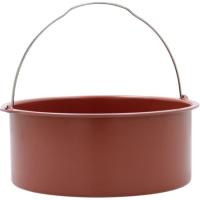 Cesta para Air Fryer con asa, acero de carbono rojo, Terrae QUID, 20x17,5x7,6 cm