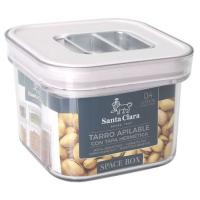 Tarro cuadrado bajo, hermético y apilable, Green Kitch SANTA CLARA, 400 ml