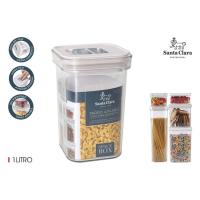 Tarro cuadrado alto, hermético y apilable, Green Kitch SANTA CLARA, 1 litro