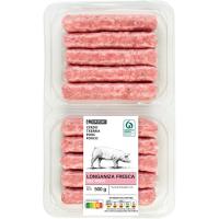 Longaniza fresca de cerdo EROSKI, bandeja 500 g