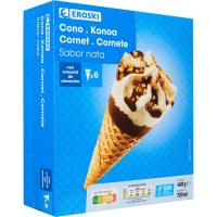 Cono sabor nata EROSKI, pack 6x120 ml