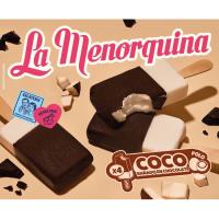 Gelat amb coco i banyat en xocolata MENORQUINA, pack 4x100 ml