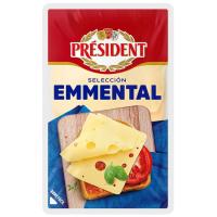 Queso Emmental PRESIDENT, lonchas, bandeja 100 g