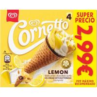 Gelat con llimona CORNETTO, pack 4x90 ml