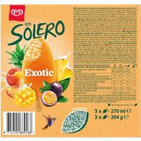 Helado bombón de frutas exóticas SOLERO, pack 3x90 ml