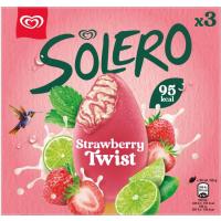 Helado bombón fresa&lima SOLERO, pack 3x90 ml