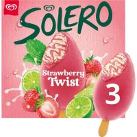 Helado bombón fresa&lima SOLERO, pack 3x90 ml