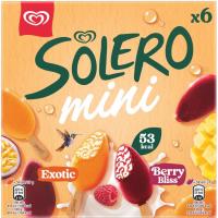 Helado bombón frutas exóticas&frutos rojos SOLERO, pack 6x50 ml