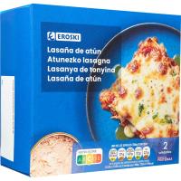 Lasaña de atún EROSKI, pack 2x300 g
