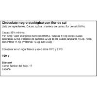 Chocolate 85% c/ flor de sal Nicaragua BLANXART, tableta 100 g