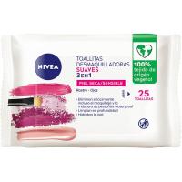 Tovalloletes desmaquilladores pell seca/sensible NIVEA, pack 25 u