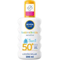 Loción solar kids Sensitive SPF50+ NIVEA, spray 200 ml