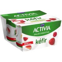 Kéfir sabor fresa y frambuesa ACTIVIA, pack 4x125 g
