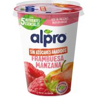 Producto de soja, manzana y frambuesa ALPRO, tarrina 400 g