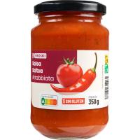 Salsa arrabbiata EROSKI, flascó 350 g