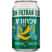 Cerveza 0,0 sin filtrar y sin gluten EL AGUILA, lata 33 cl