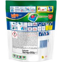 Detergent càpsules Anti olor WIPP, bossa 18 dosi Detergent càpsules Anti olor WIPP, bossa 18 dosi