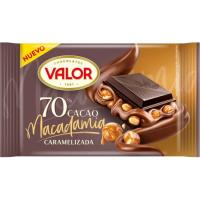 Xocolata farcida 70% nou de macadàmia VALOR, rajola 150 g